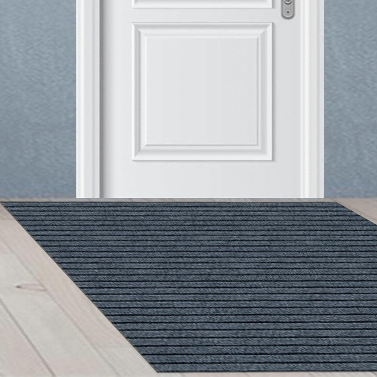 Grijs Schoonloopmat Entremat voor het opvangen van vuil, Machinewasbaar, 90 x 150 cm