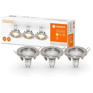 LEDVANCE LED-Einbaustrahler Recess, warmweiß, 2,6W / 230V, Loch-Ø 70mm, 3 Stück