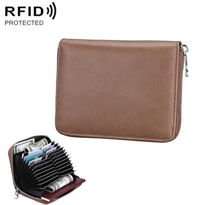 Premium Genuine Leather Multi Functional RFID Card Holder Wallet Package coffee