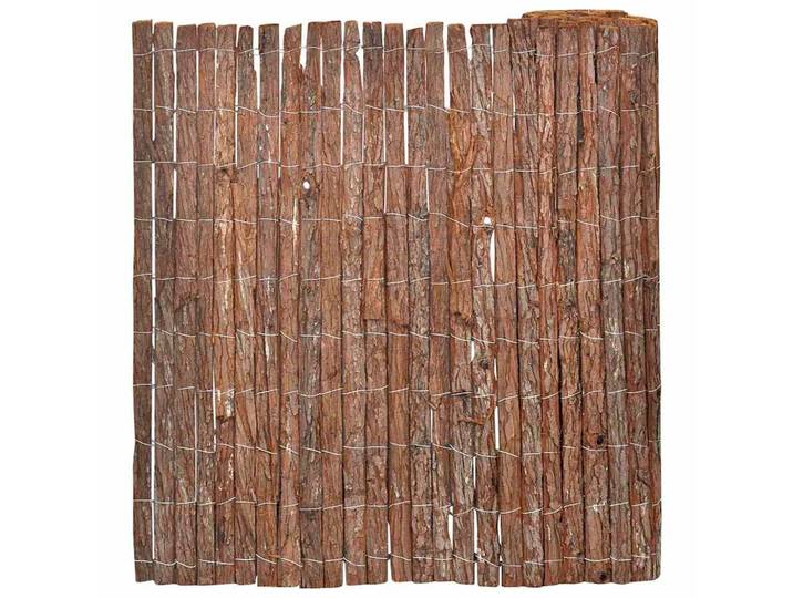 vidaXL Rindenzaun 100 x 600 cm Rinde Braun