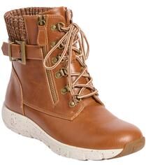 Extra Wide Width Women's The James Trail Boot by Comfortview in Cognac (Size 10 WW)
