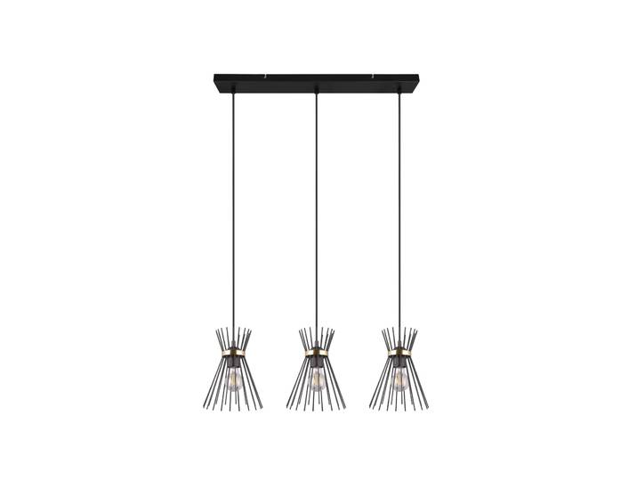 Suspension de plafond metal or et noir Rod