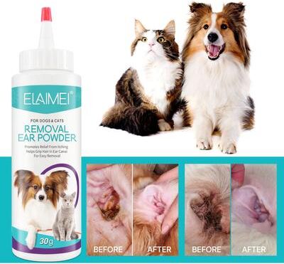 Inspired Living GentleGrip Pet Ear Powder For Dogs & Cats Painless Ear Hair Removal & Ear Cleaning Support GentleGrip Pet Ear Powder For Dogs & Cats Painless Ear Hair Removal & Ear Cleaning Support