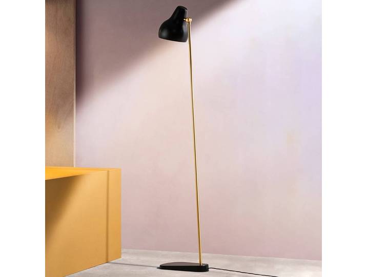 Design vloerlamp VL38, dimbaar, zwart, Woon-/ Eetkamer, Aluminium, Design, vloerlamp