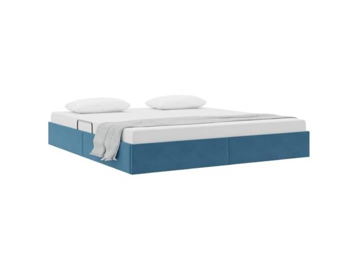 KTHLBRH Ottoman-Bett aus Samt, Dunkelblau, 180 x 200 cm Hydraulisches Heben, Metallrahmen, Behälter, Verwendung im Innenbereich