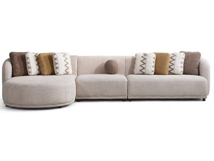 JVmoebel Ecksofa Ecksofa L Form Beige Stil Modern geräumig bequem komfortabel, 3 Teile