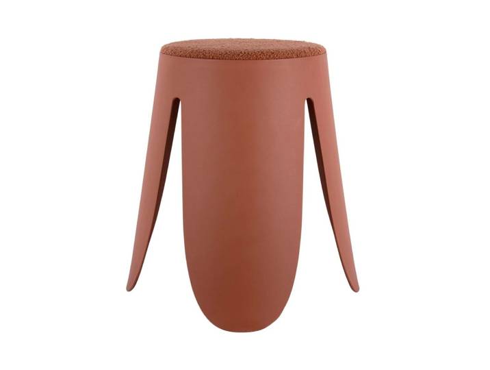 Tabouret avec assise douce terracotta