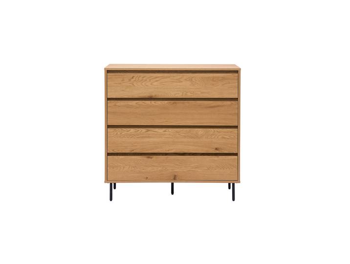 Kommode mit hellem Holzfurnier in Eiche 4 Schubladen L100 cm ARAGON