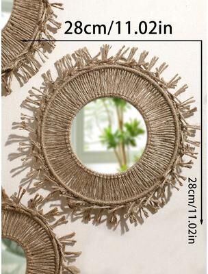 Inspire Select Boho Woven Wall Basket Decor Set Handmade Seagrass Hanging Baskets For Rustic Farmhouse Walls tk370 ms8335