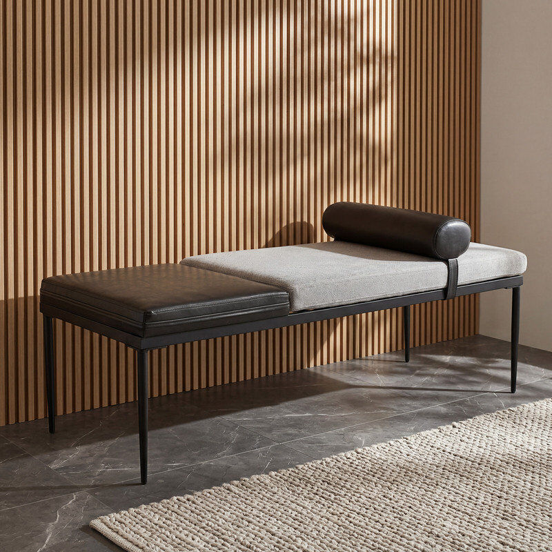 17 Stories Tavione Storage Bench Black 47cm H X 140cm W X 55cm D