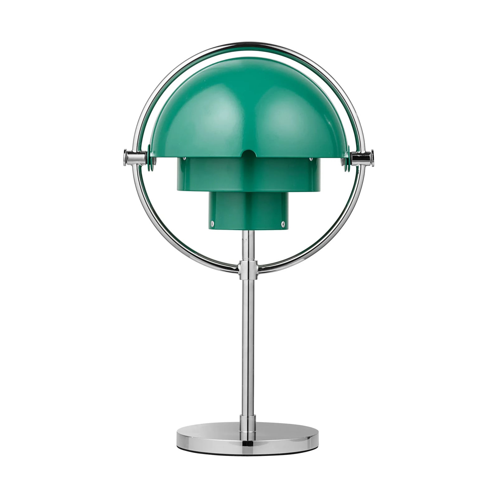 Gubi Multi-Lite Portable tafellamp, chroom/blauwgroen, 30 cm