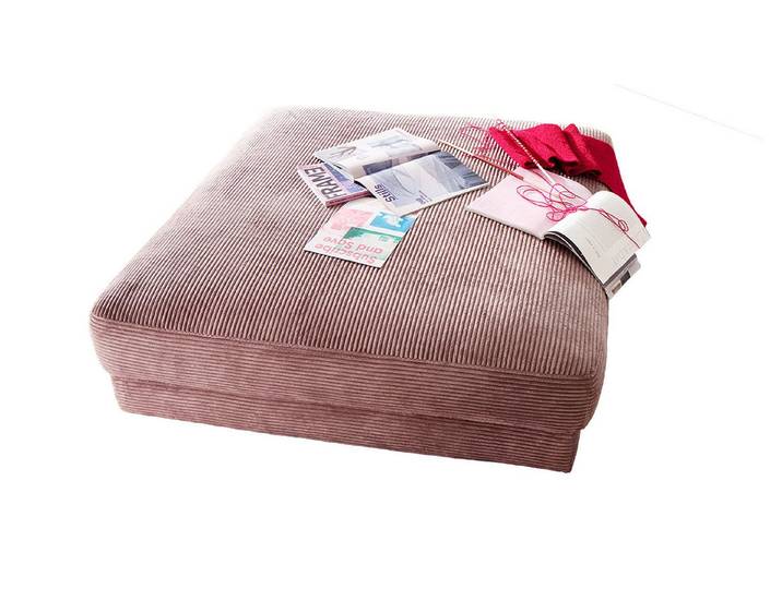 KAWOLA Hocker MADELINE, Big Hocker Polsterhocker Cord verschiedene Farben