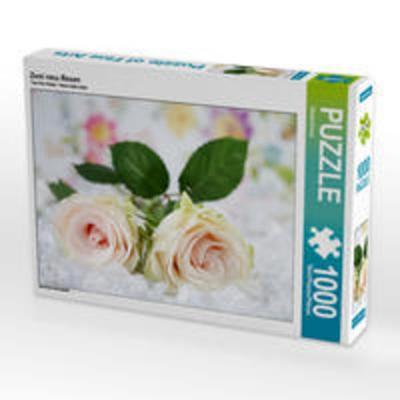 CALVENDO Puzzle Zwei rosa Rosen 1000 Teile Lege-Größe 64 x 48 cm Foto-Puzzle Bild von Gisela Kruse