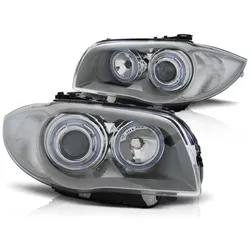 Design Angel Eyes Scheinwerfer passend für BMW 1er E81, E82, E87, E88 04-11 chrom