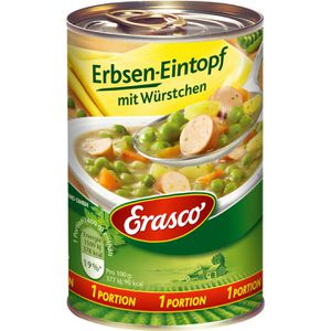 Erasco Fertiggericht Erbsen-Eintopf mit Würstchen, 400g