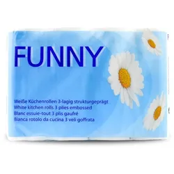 Plock GmbH 48 Küchenrollen Funny | 3-lagig | Zellstoff | 50 Blatt