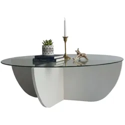 Dmora Jolanda - Couchtisch, 90x90x30h cm Weiß, Rund
