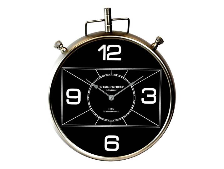 Wanduhr Maclas Metallgehäuse / Glasabdeckung Ø 40cm Schwarz