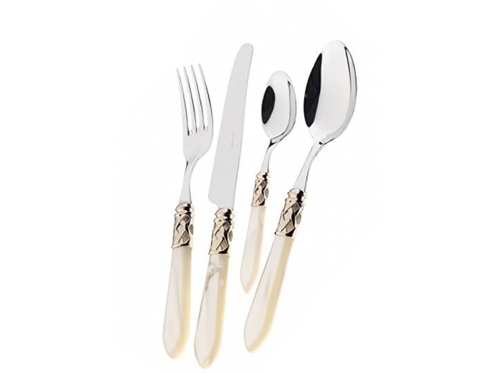 Bugatti ALDAM-S4250 Aladdin Tafelbesteck, Stahl/ABS, elfenbeinfarben, 39 x 27 x 5 cm, 24-teilig