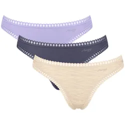 Sloggi Damen Strings, 3er Pack - GO Crush String C3P, Unterhose, Stretch-Baumwolle Lila/Beige / L