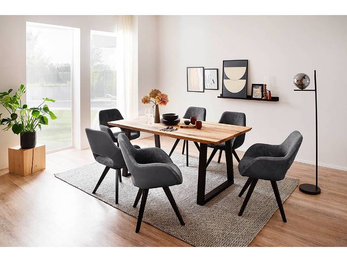 Massiver Esstisch Woodham 200 x 100cm Braun Trapezförmig