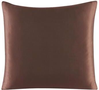 Uplifted Finds Pure Silk Pillowcase With Zipper Closure Soft Luxury Pillow Cover 45 X 45 Cm coffee