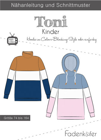 Fadenkäfer Schnitt "Hoodie Toni" für Kinder