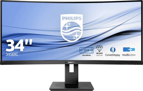 Philips Monitore 345B1C LCD-Monitor EEK G (A - G) 86.4 cm (34 Zoll) 3440 x 1440 Pixel 21:9 5 ms Kopfhörer-Buchse VA LED