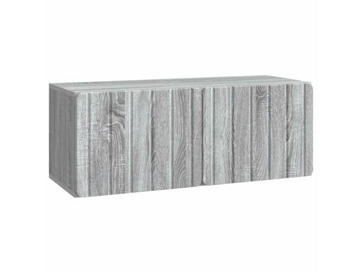 Favemtsl TV Board Wandmontiert Graues Sonoma 78.5x31x30 cm Platzsparendes Lowboard fürs Schlafzimmer mit 2 90° Schwenktüren und robuster Holzwerkstoff-Oberfläche.