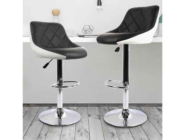 XJING Lot de 2 tabourets de bar avec dossier tabouret de bar pivotant à 360° cuir PU