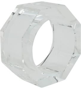 Saro Lifestyle Glass Crystal Octagonal Facet Napkin Ring - set of 4 pcs