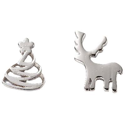 Paar Ohrstecker FIRETTI "Schmuck Geschenk Silber 925 Ohrschmuck Ohrringe Rentier Christbaum", silber (silberfarben), Ohrringe, Damen, 10mm, Silber 925 (Sterlingsilber), Made in Germany