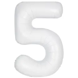 XL Folienballon weiss Zahl 5