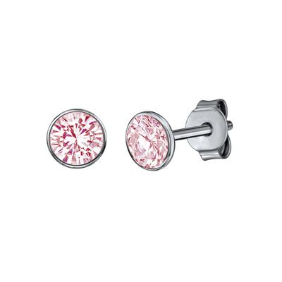 Paar Ohrstecker FIRETTI "Schmuck Geschenk Silber 925 Ohrschmuck", bunt (silberfarben, pink, pink), Ohrringe, Damen, 5mm, Silber 925 (Sterlingsilber), mit Zirkonia (synth.)