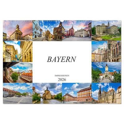 Bayern Impressionen (Wandkalender 2026 DIN A2 quer), CALVENDO Monatskalender