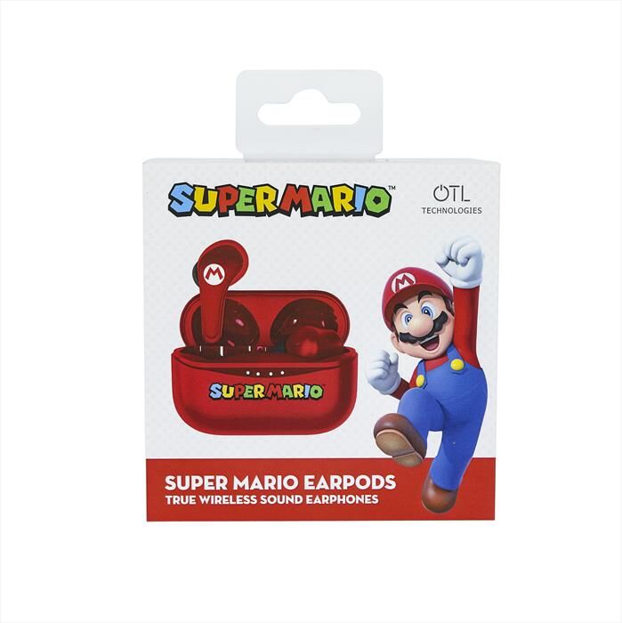 OTL Auricolari Bluetooth Super Mario Earpods-red