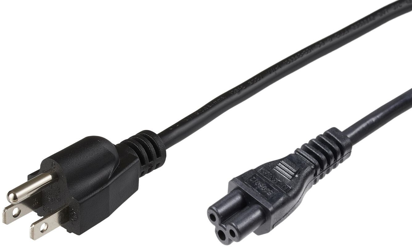 Microconnect PE110830 US Type B Plug to IEC C5 Cloverleaf Power Cord Black - 3m
