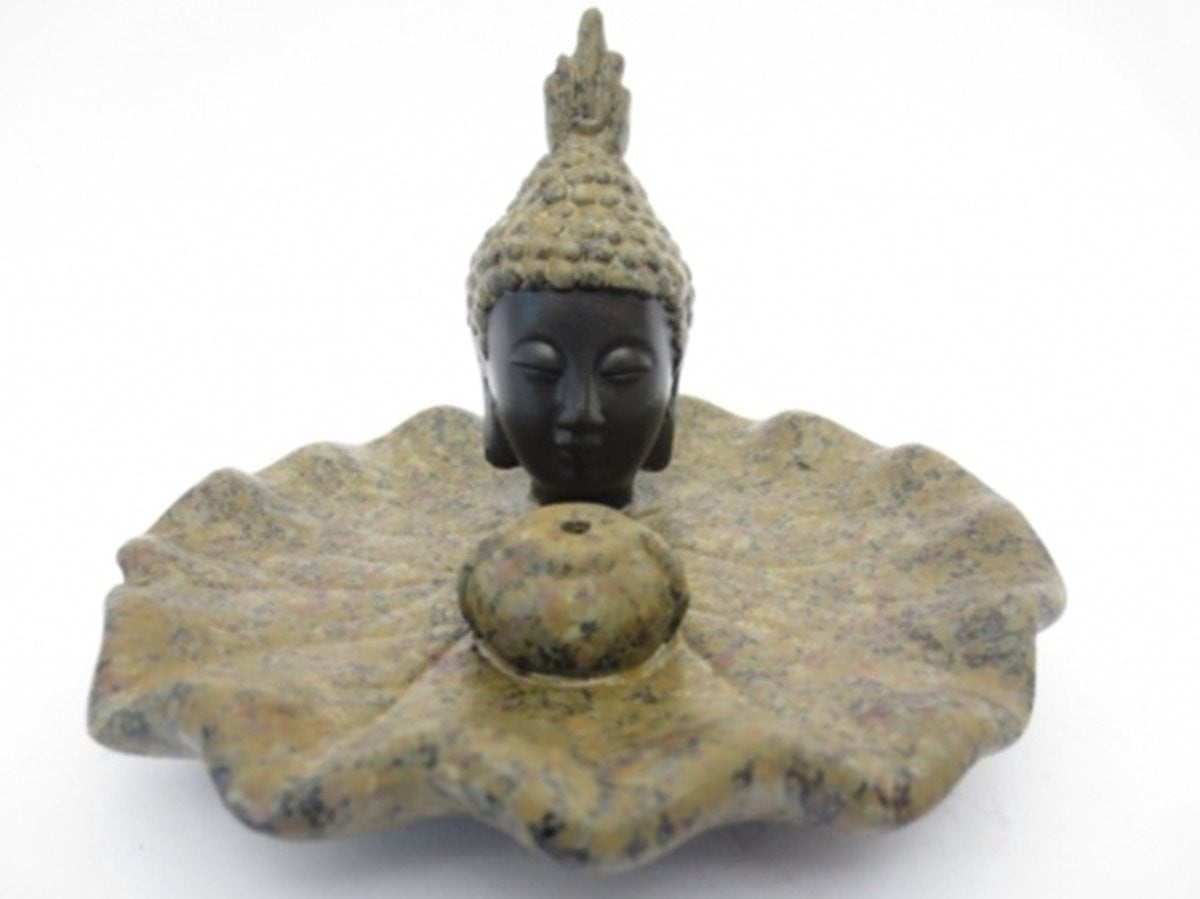 Wierookhouder Thaise Boeddha op Lotusblad Wierookbrander
