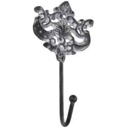 Chic Antique Haken mit Kronen Dekor, H15,5/L6,5/B5 cm, antik grau