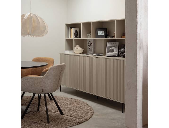 Aufsatzregal Massivholz Pinie, lackiert Braun/Saharagrau 200 x 65 x 30cm