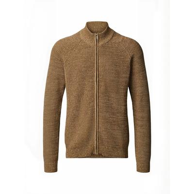 Strickjacke MCS "MCS Cardigan MCKace", Herren, Gr. L, braun (otter), Obermaterial: 90% Baumwolle, 10% Polyester - PES, Strickjacken Strickjacke
