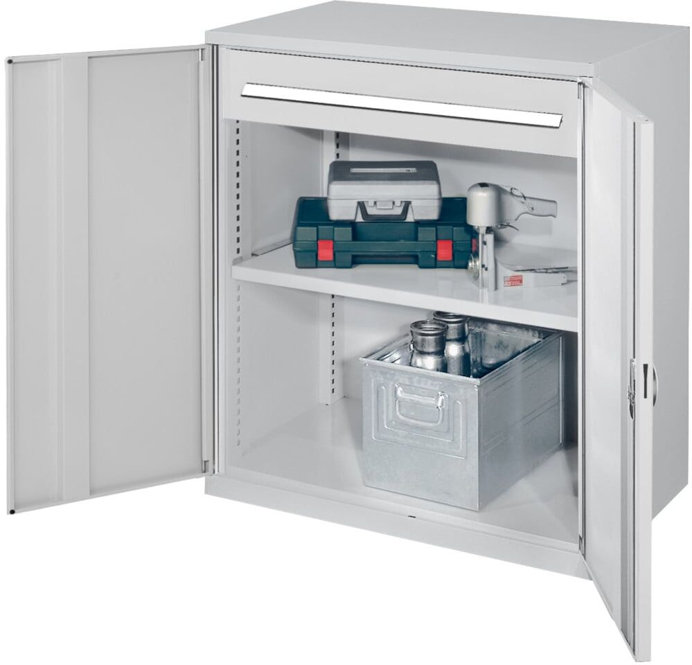 Kappes Schwerlastbeistellschrank Mod. 66 RAL 7035 Vollblechtüren mit Ausstattung (1471.07.1013)