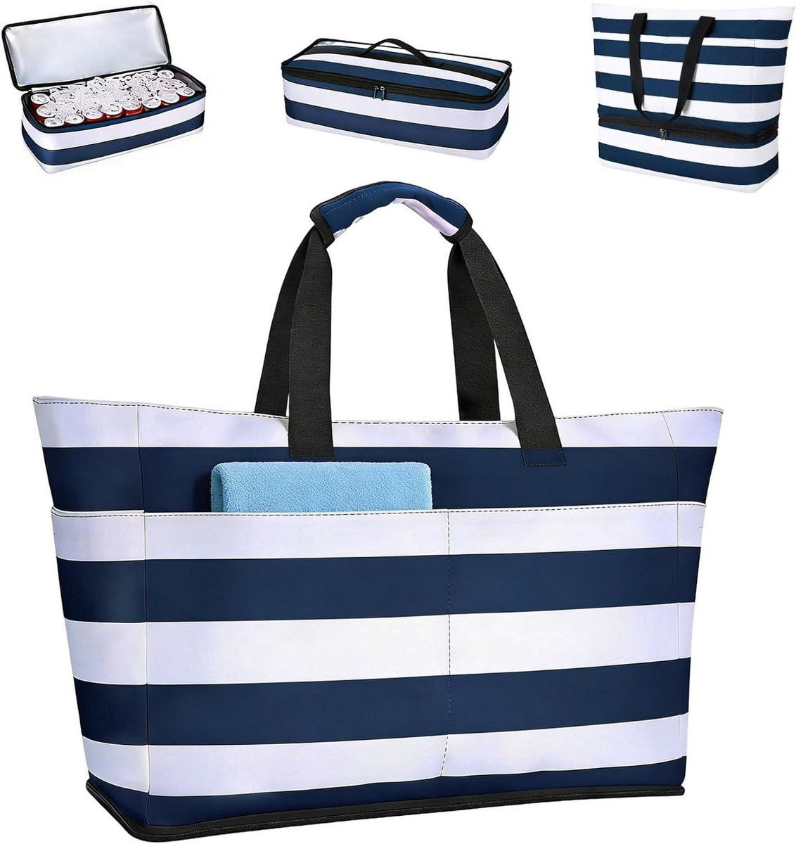 Strandtas XXL Dagen Strand Badtas Reistas met Koeltas, 50 x 29 x 49 cm