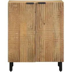 vidaXL, Kommode + Sideboard, Sideboard Braun 60x33x75 cm Massivholz Mango Schrank (33 x 60 x 75 cm)