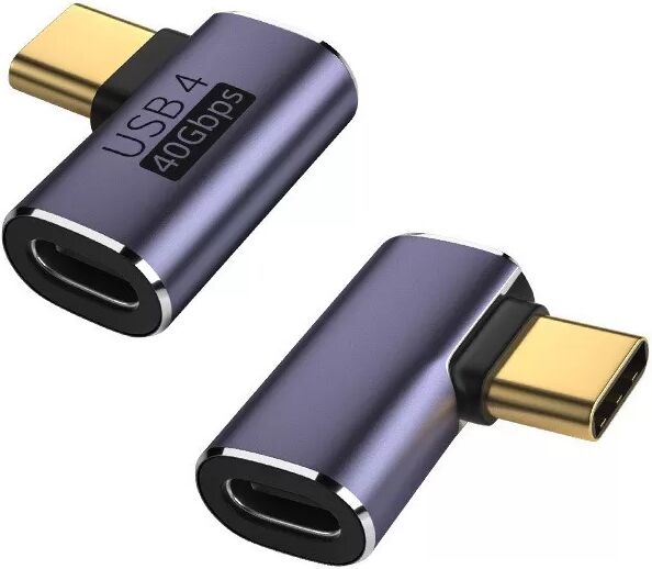 INF TYPE-C Buchse auf TYPE-C Stecker Seitenwinkel Adapter, 2er-Pack