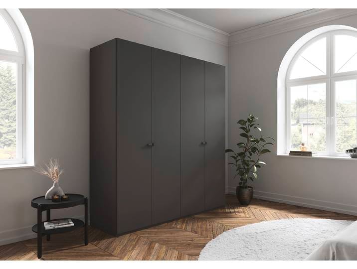 Armoire à portes battantes Liora 201cm Gris/Graphite Confort