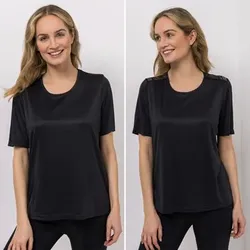 JERYMOOD HOMEWEAR 2 Shirts, 1/2-Arm Mikrofaser Spitzendetails leger weit