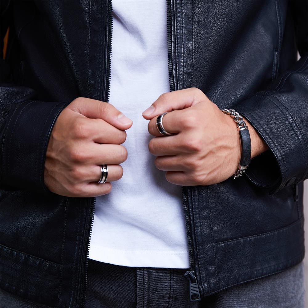 Unique Edelstahlring veredelt mit Ionic Black Plating schwarz