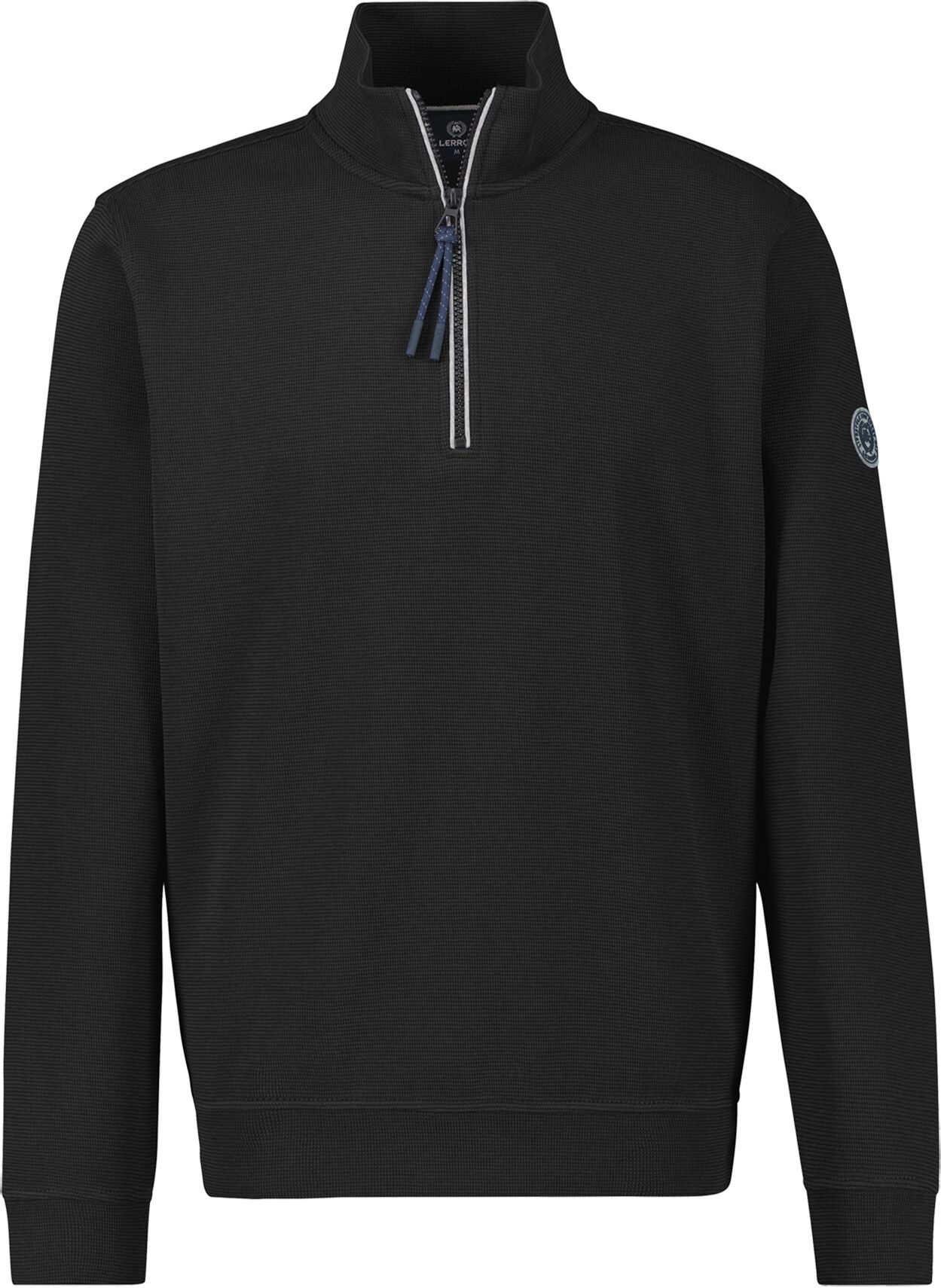 Sweatshirt LERROS "Troyer in Sweatqualität aus Strickmaterial", Herren, Gr. 5XL, schwarz, 90% Baumwolle, 10% Polyester, Sweatshirts Sweatshirt schwarz 5XL