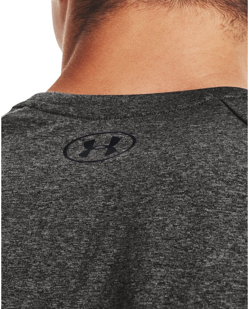 Trainingsshirt UNDER ARMOUR "UA TECH 2.0 SS TEE", Herren, Gr. S, grau (carbon heath), Jersey, Obermaterial: 100% Polyester, normal, Rundhals, Raglanärmel abgesteppt, Shirts Trainingsshirt, Kurzarm-Design, mit Rundhalsausschnitt, atmungsaktiv carbon heath 